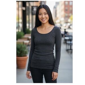 M. Rena Bohemian Lace Jacquard Seamless Tee Top One Size